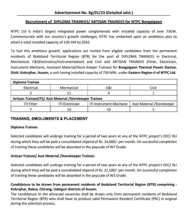 NTPC Recruitment 2023 NTPC Recruitment 2023