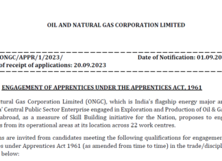 ONGC Recruitment 2023 : ONGC -তে প্রশিক্ষণের সুযোগ !!! ২০ সেপ্টেম্বর পর্যন্ত আবেদন চলবে !!! ONGC-Recruitment-2023
