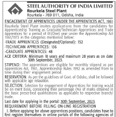 SAIL Recruitment 2023 : 336 শিক্ষানবিশ পদের জন্য আবেদন করুন | 336টি শূন্যপদে অনলাইনে আবেদন করুন | SAIL Recruitment 2023