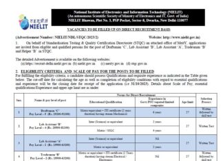 NIELIT Recruitment 2023 : ৮০ টি পদের জন্য অনলাইনে আবেদন করুন | বিজ্ঞপ্তি প্রকাশ | NIELIT-Recruitment-2023