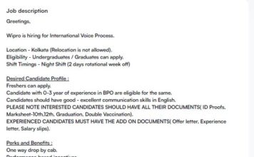 Wipro Recruitment 2023 : Wipro কোম্পানতে কর্মী নিয়োগ !!! নূন্যতম যোগ্যতা !!! আবেদন করুন !!! Wipro Recruitment 2023
