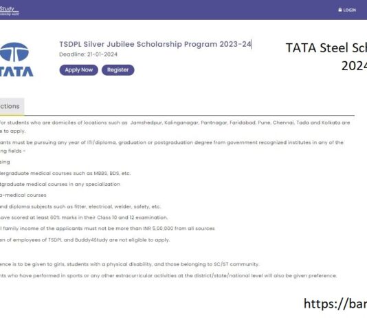 TATA Steel Scholarship 2024 : টাটা গ্রুপ স্কলারশিপ দেবে !!! পাবেন ১ লক্ষ টাকা !!! আবেদন পদ্ধতি দেখে নিন !!! TATA Steel Scholarship 2024